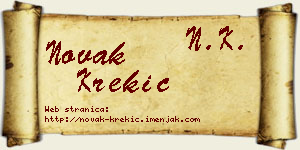 Novak Krekić vizit kartica